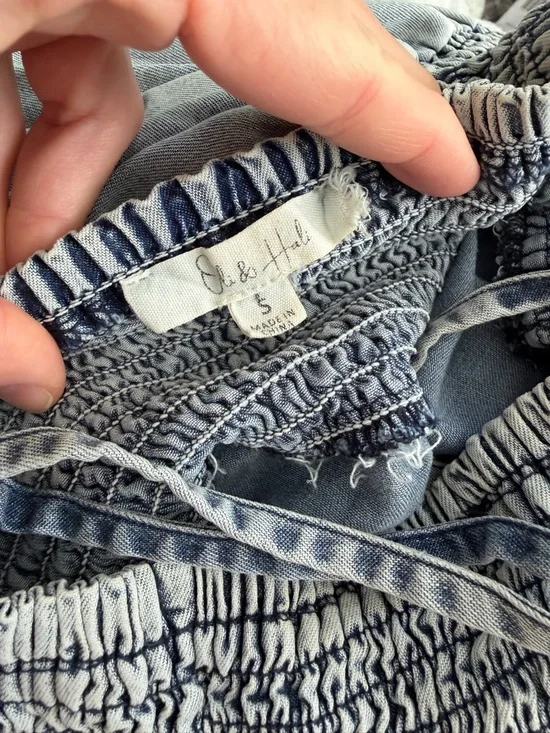 Oli & Hali Mineral Washed Songbird Ruffle Bodice Wide Leg Jumpsuit Small - Picture 12 of 12